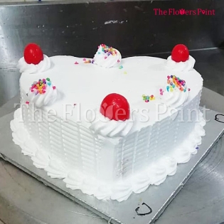 Heart Shape Vanilla Cake Delivered in Gurgaon