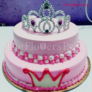Princess Fondant 2 Tier Cake Delivered in Banglore