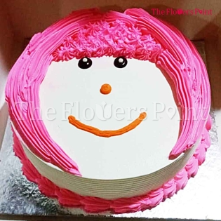 Cute Doll Face Cake delivered in Noida