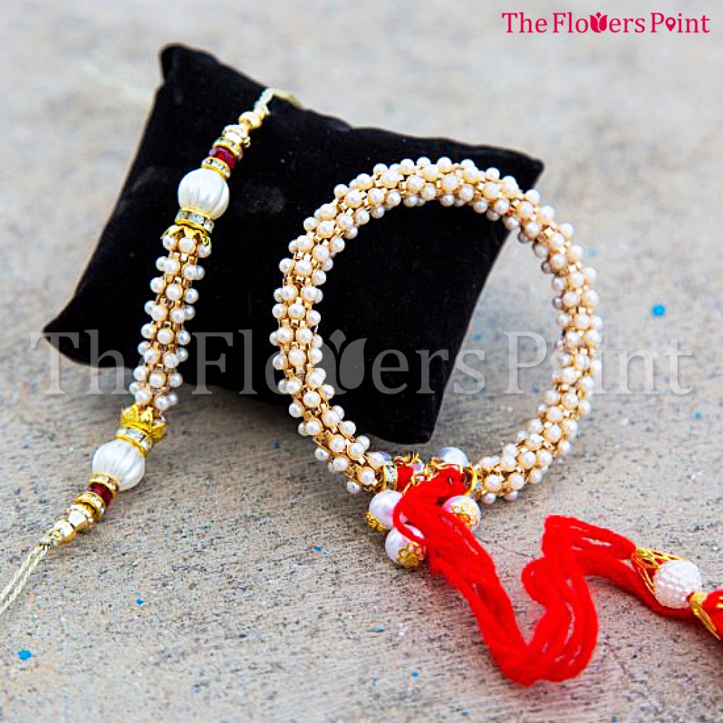 Designer beads Bracelet Rakhi combo for bhaiya N bhabhi | Buy Online Bhaiya-Bhabhi  Rakhi