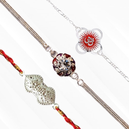 Three Silver Rakhies