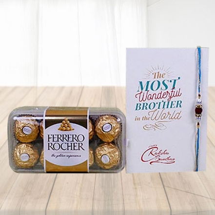 Ferrero Rocher Chocolate With Rakhi Card