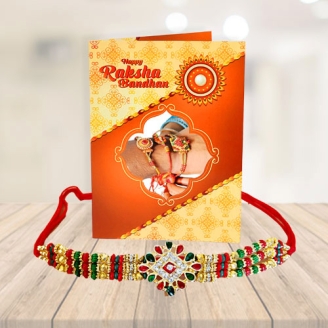Greeting Card with Decorative Rakhi 