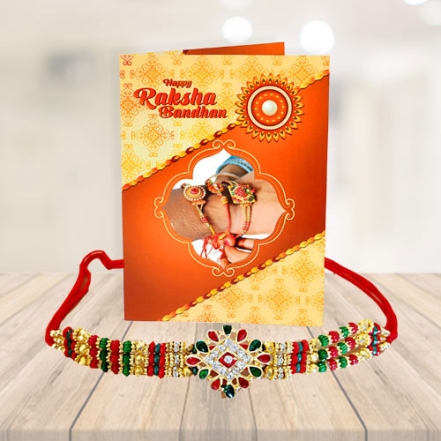 Greeting Card with Decorative Rakhi 