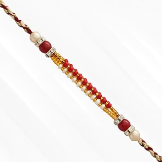 Simple Small Pearls Decorative Rakhi 
